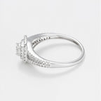 Bague Duo "Carré Somptueux" D0,34/100 + D0,17/1 - Or Blanc