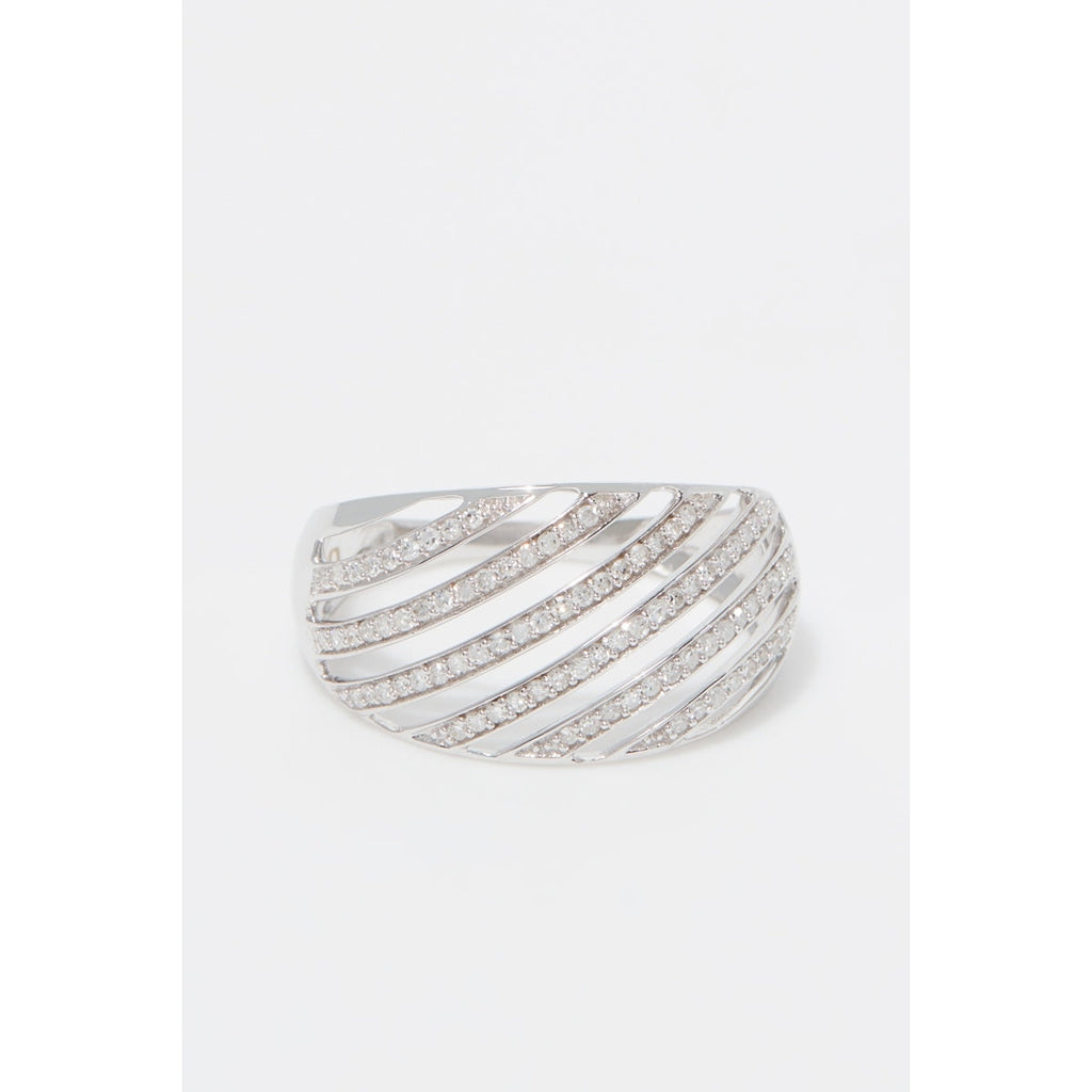 Bague "La Splendide" D0,25/86 - Or Blanc 375/1000