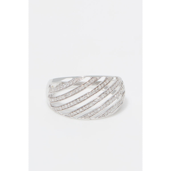 Bague "La Splendide" D0,25/86 - Or Blanc 375/1000