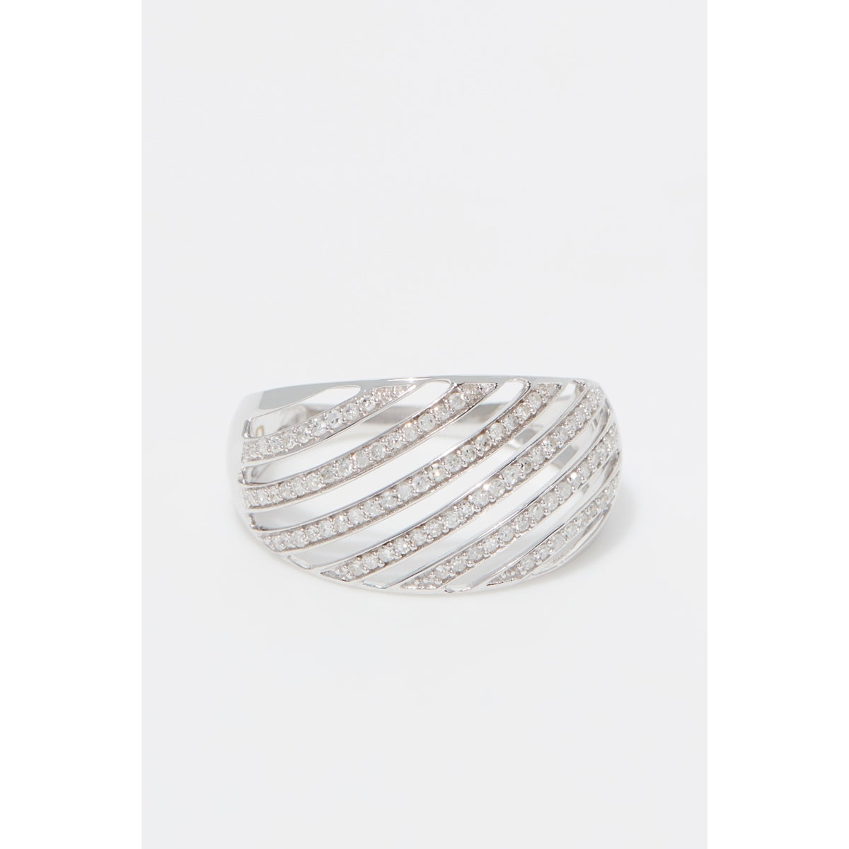 Bague "La Splendide" D0,25/86 - Or Blanc 375/1000