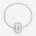 Bague Chaine "Neya" Diamant Et Amethyste Verte - Or Blanc
