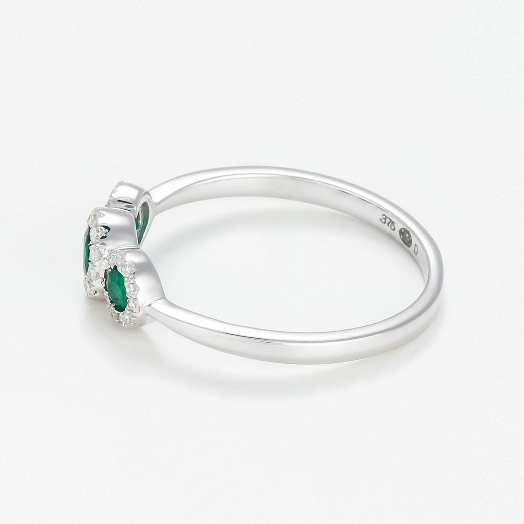 Bague Trio Des Emeraudes - Or Blanc