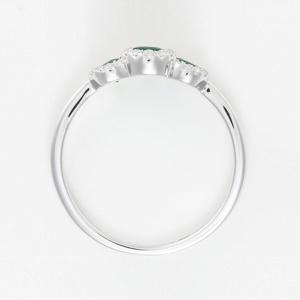 Bague Trio Des Emeraudes - Or Blanc