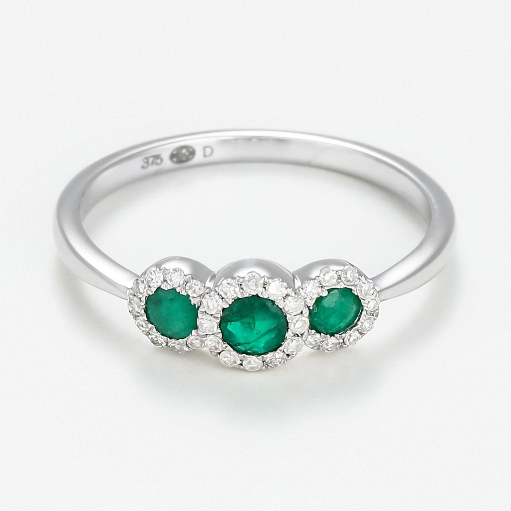 Bague Trio Des Emeraudes - Or Blanc