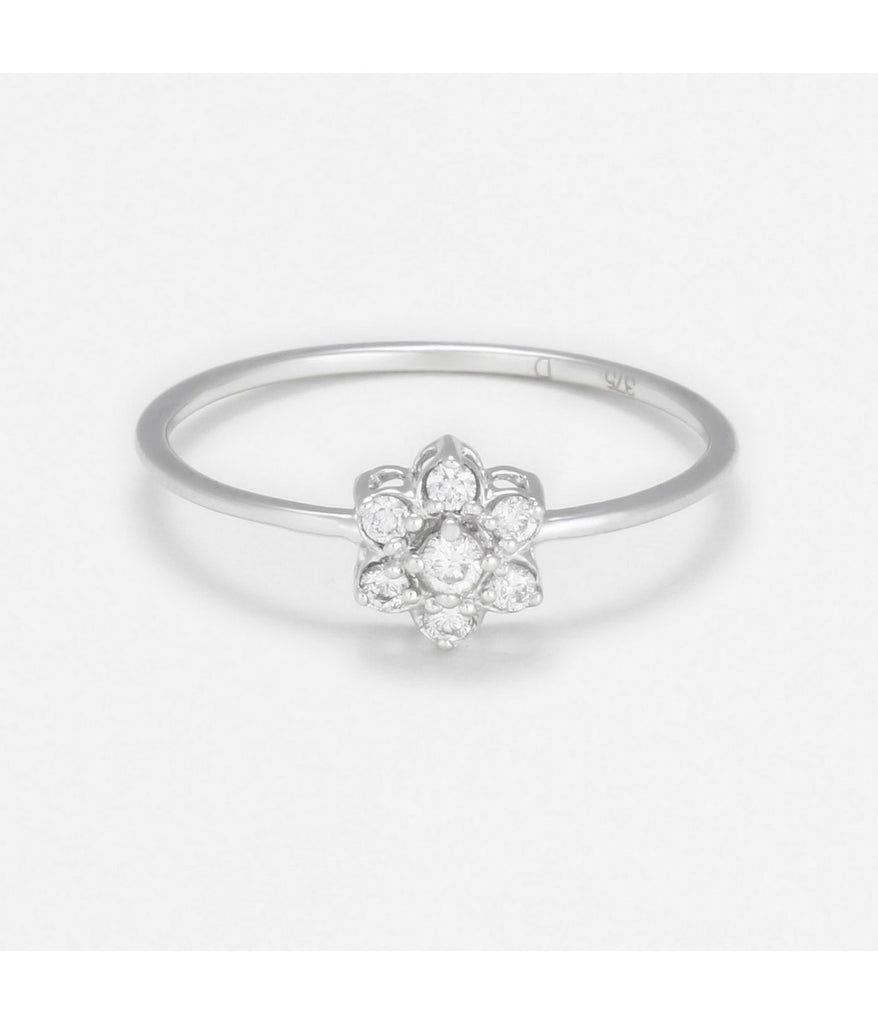 Bague "Fleur De Diamant" - D0,12/7 - Or Blanc
