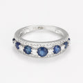 Bague "Couronne De Saphir" D0,36/56 S0,65/7 - Or Blanc 375/1000