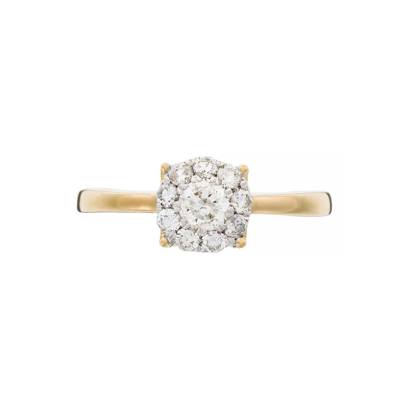 Bague "Brillant Luciana 0,50" Diamants 0,23Ct/1 & 0,27/9