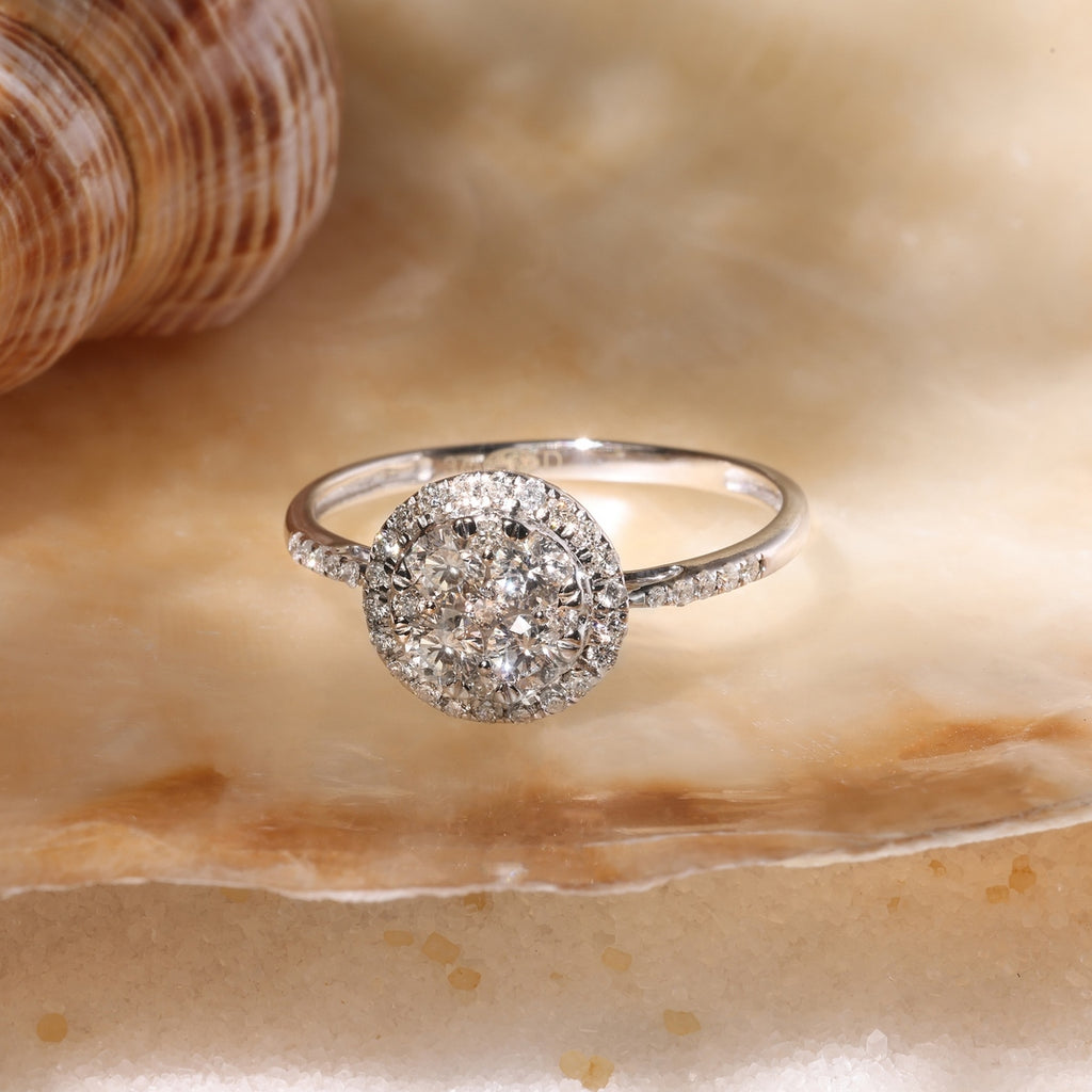 Bague "Pompadour" Diamants 0,74Ct/41 - Or Blanc
