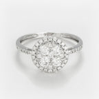 Bague "Pompadour" Diamants 0,74Ct/41 - Or Blanc