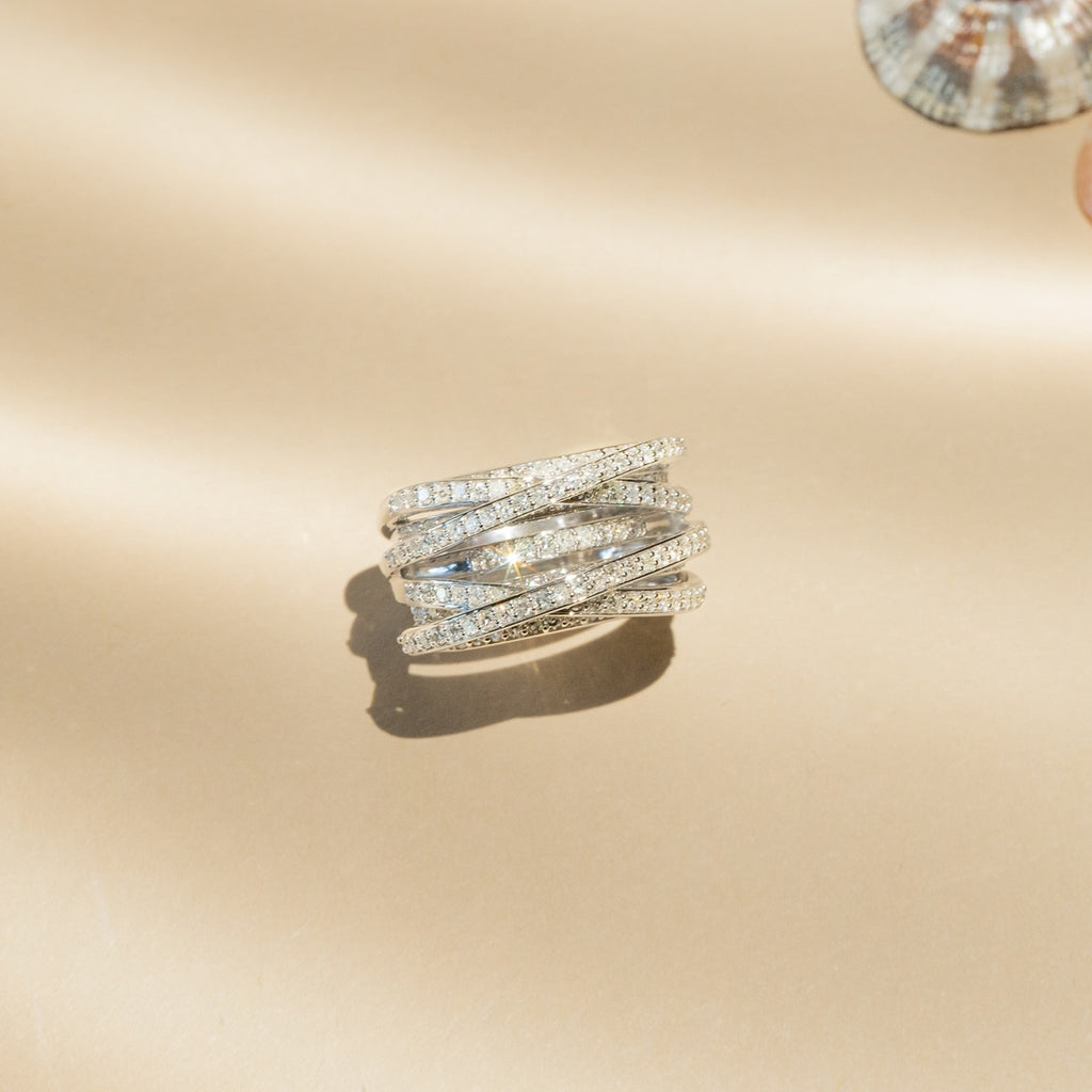 Bague "New Entrelacs Candides" Diamants 0,99Ct/165 - Or Blanc