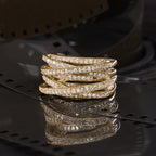 Bague "New Entrelacs Candides" Diamants : 0,99Ct/165 - Or Jaune 375/1000