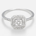 Bague Duo "Antique" D0,31Cts/84 - Or Blanc 375/1000