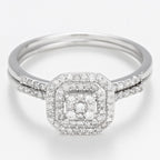 Bague Duo "Antique" Diamants 0,31Cts/84 - Or Blanc