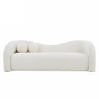 Bacala - Canapé Droit Fixe 3 Places - Tissu Chenille Beige