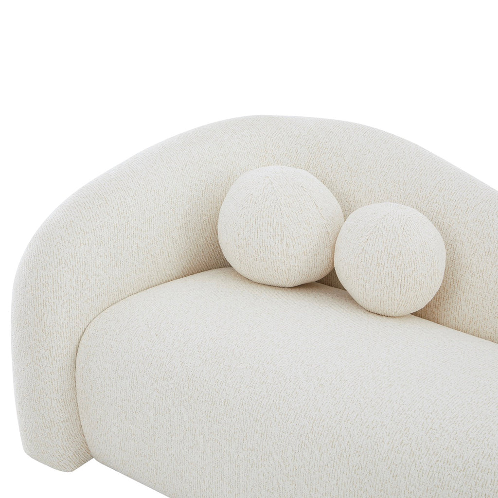 Bacala - Canapé Droit Fixe 3 Places - Tissu Chenille Beige