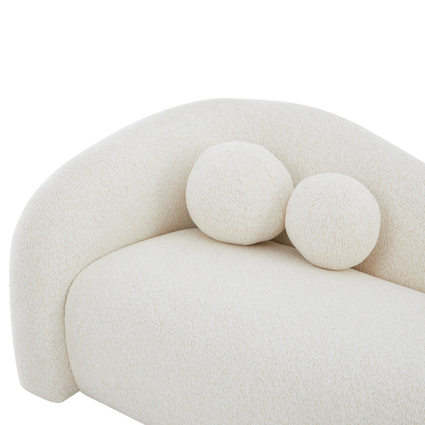Bacala - Canapé Droit Fixe 3 Places - Tissu Chenille Beige