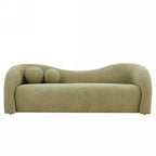 Bacala - Canapé Droit Fixe 3 Places - Tissu Chenille Vert Kaki