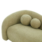 Bacala - Canapé Droit Fixe 3 Places - Tissu Chenille Vert Kaki