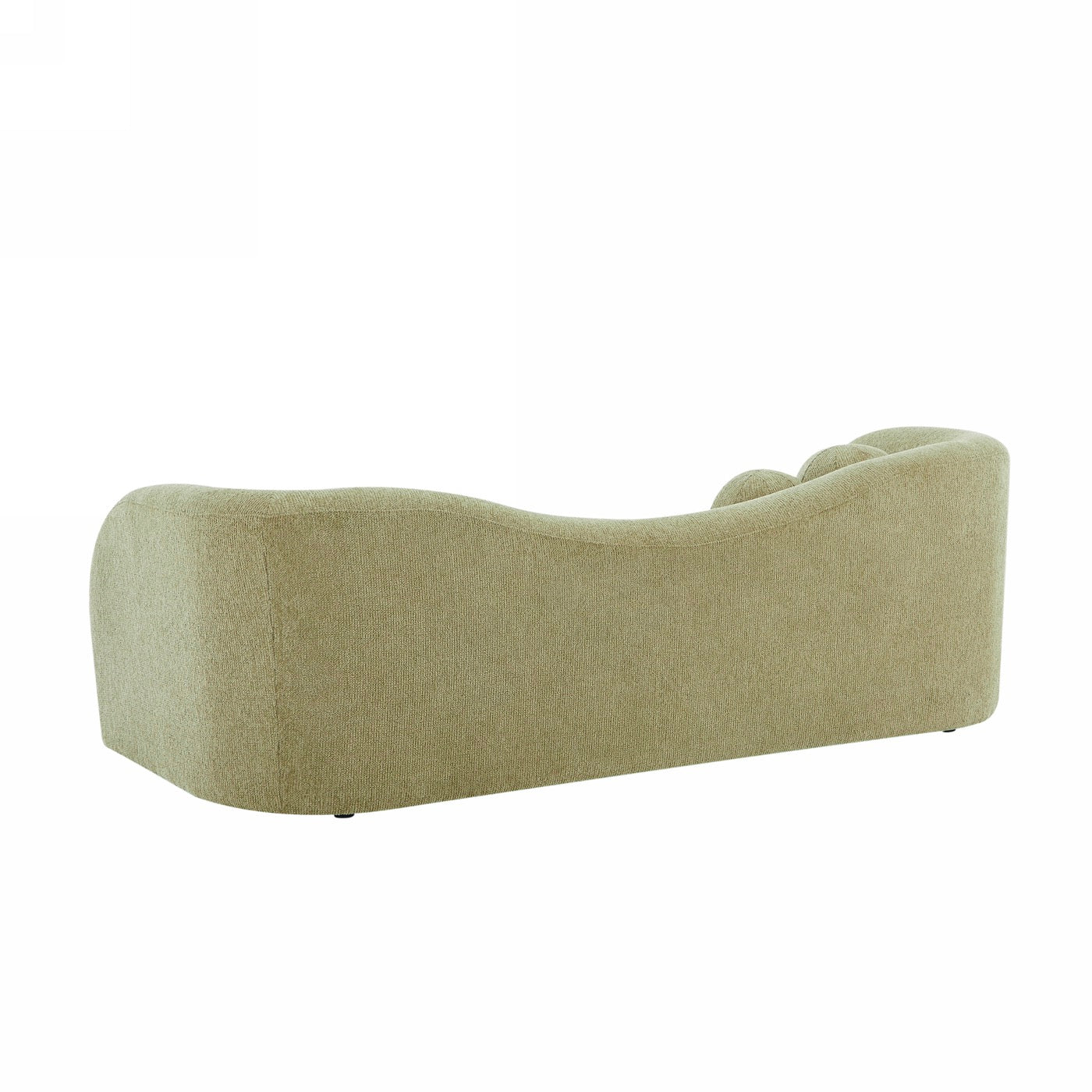 Bacala - Canapé Droit Fixe 3 Places - Tissu Chenille Vert Kaki