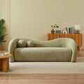Bacala - Canapé Droit Fixe 3 Places - Tissu Chenille Vert Kaki