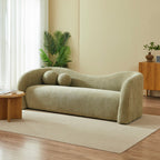 Bacala - Canapé Droit Fixe 3 Places - Tissu Chenille Vert Kaki