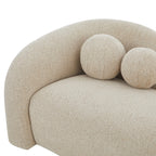 Bacala - Canapé Droit Fixe 3 Places - Tissu Chenille Taupe