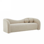 Bacala - Canapé Droit Fixe 3 Places - Tissu Chenille Taupe