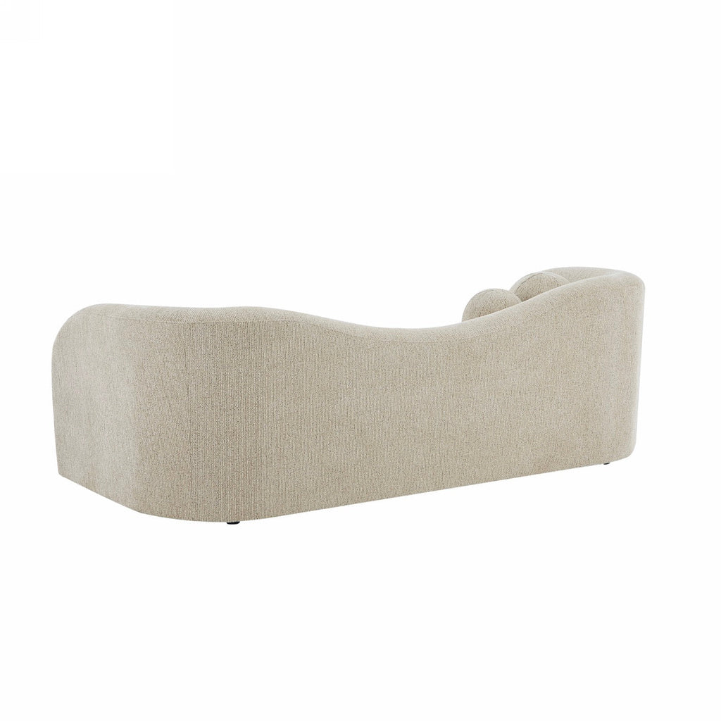Bacala - Canapé Droit Fixe 3 Places - Tissu Chenille Taupe