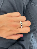 Bague Lágrima Azul Plata