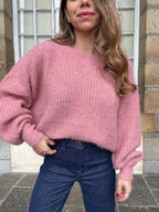 Pull En Maille Jade Vieux Rose