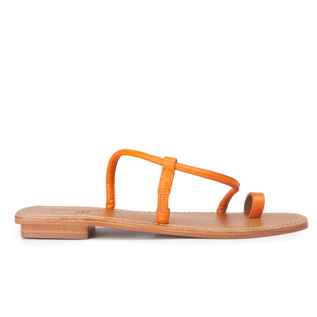 Couleur Pourpre - Sandales Plates Bahamas - Orange