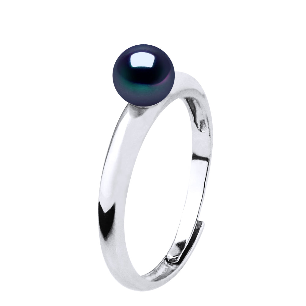 Bague Jonc Perle Ronde - Argent 925 - Reine Jeanne