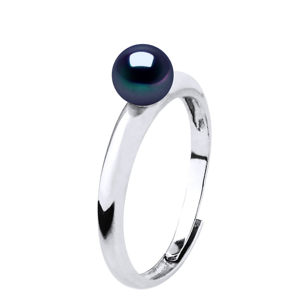 Bague Jonc Perle Ronde - Argent 925 - Reine Jeanne
