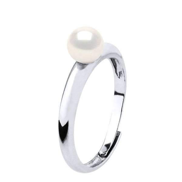 Bague Jonc Perle Ronde - Argent 925 - Reine Jeanne