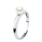 Bague Jonc Perle Ronde - Argent 925 - Reine Jeanne