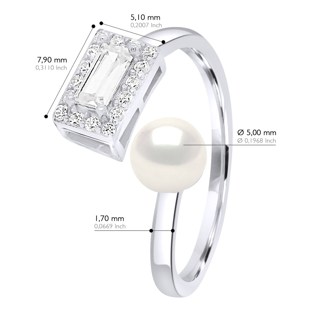 Bagues Joaillerie Perle Bouton 5-6 Mm - Plusieurs Coloris - Argent 925 - Milano