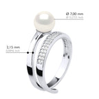 Bague Joaillerie Perle Ronde 8-9 Mm - Argent 925 - Portofino