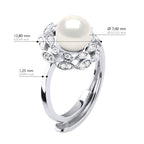 Bague Joaillerie Perle Ronde 7-8 Mm - Argent 925 - Quiberon