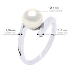 Bagues Jonc Perle Ronde 7-8 Mm - Plusieurs Coloris - Argent 925 - Lacanau