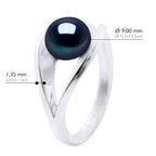 Bagues Jonc Perle Ronde 8-9 Mm - Plusieurs Coloris - Argent 925 - Dombourg