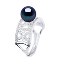 Bague Joaillerie - Véritable Perle De Culture D'Eau Douce Ronde 8-9 Mm
