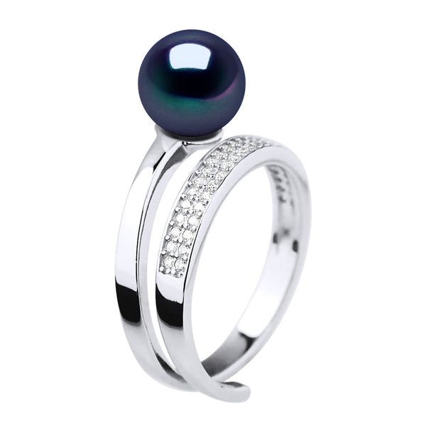 Bague Joaillerie Perle Ronde 8-9 Mm - Argent 925 - Portofino