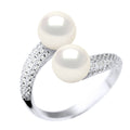 Bague Joaillerie Toi Et Moi Perles Rondes 8-9 Mm - Argent 925 - La Napoule