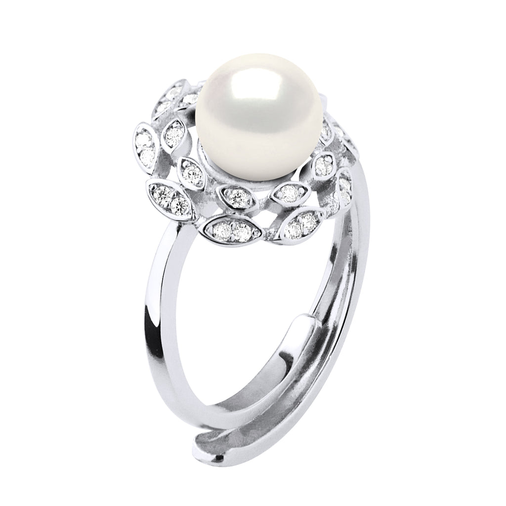 Bague Joaillerie Perle Ronde 7-8 Mm - Argent 925 - Quiberon