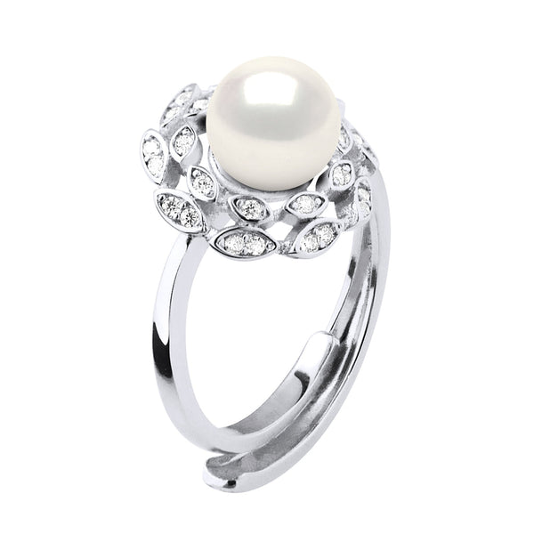Bague Joaillerie Perle Ronde 7-8 Mm - Argent 925 - Quiberon