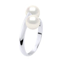 Bague Toi & Moi - Perles Rondes 6-7 Mm - Jonc Argent 925 - Pellegrin