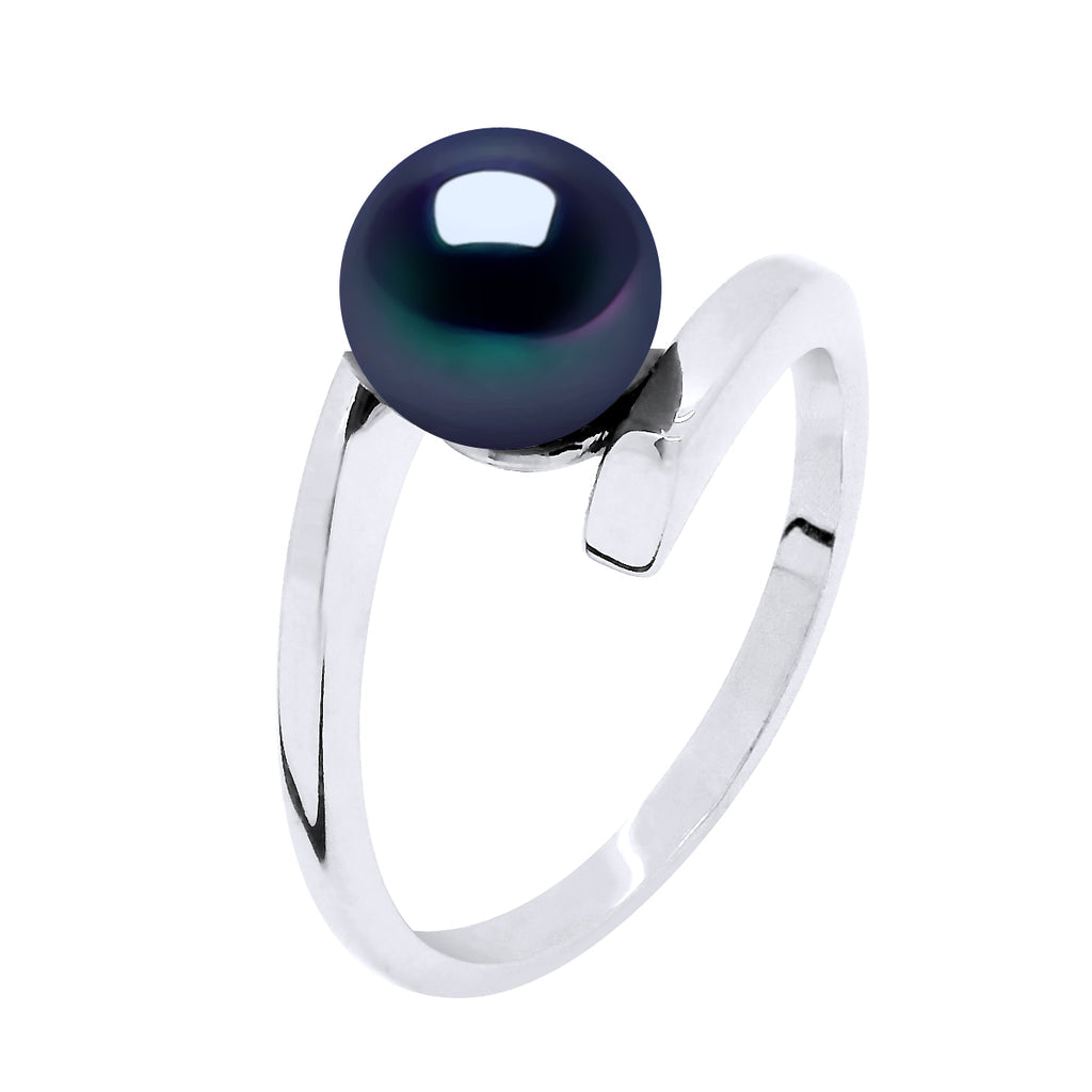 Bagues Jonc Perle Ronde 7-8 Mm - Plusieurs Coloris - Argent 925 - Lacanau