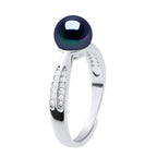Bague Joaillerie - Véritable Perle De Culture D'Eau Douce Ronde 7-8 Mm