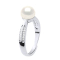 Bague Joaillerie - Véritable Perle De Culture D'Eau Douce Ronde 7-8 Mm