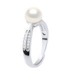 Bague Joaillerie - Véritable Perle De Culture D'Eau Douce Ronde 7-8 Mm